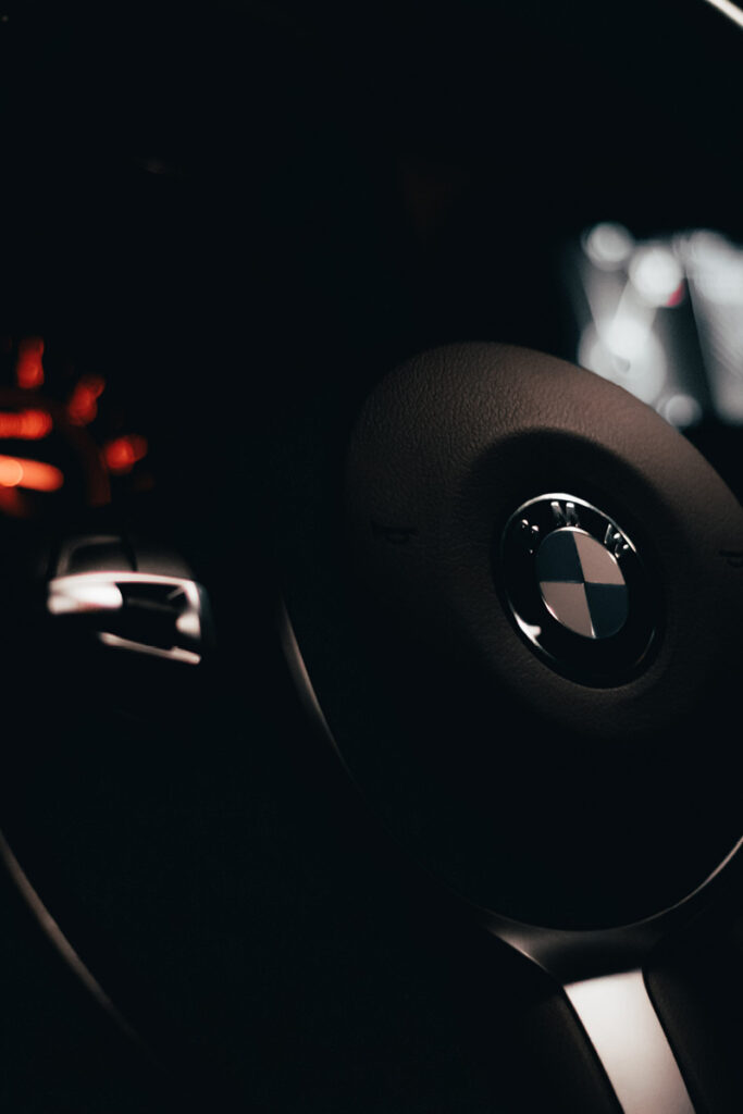 BMW steering wheel and dash