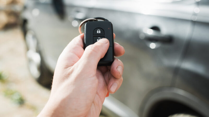 Using a key fob to open car