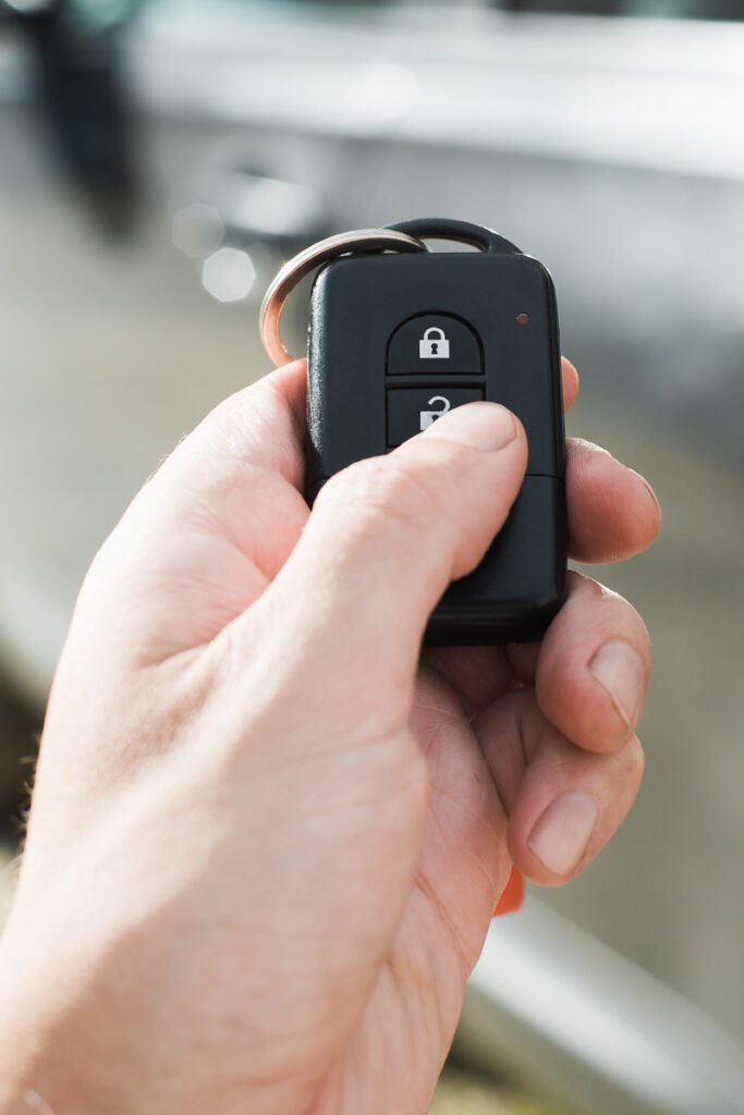 Using a key fob to open car