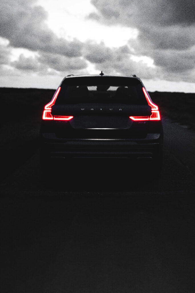 photo of Volvo with a dark contrast