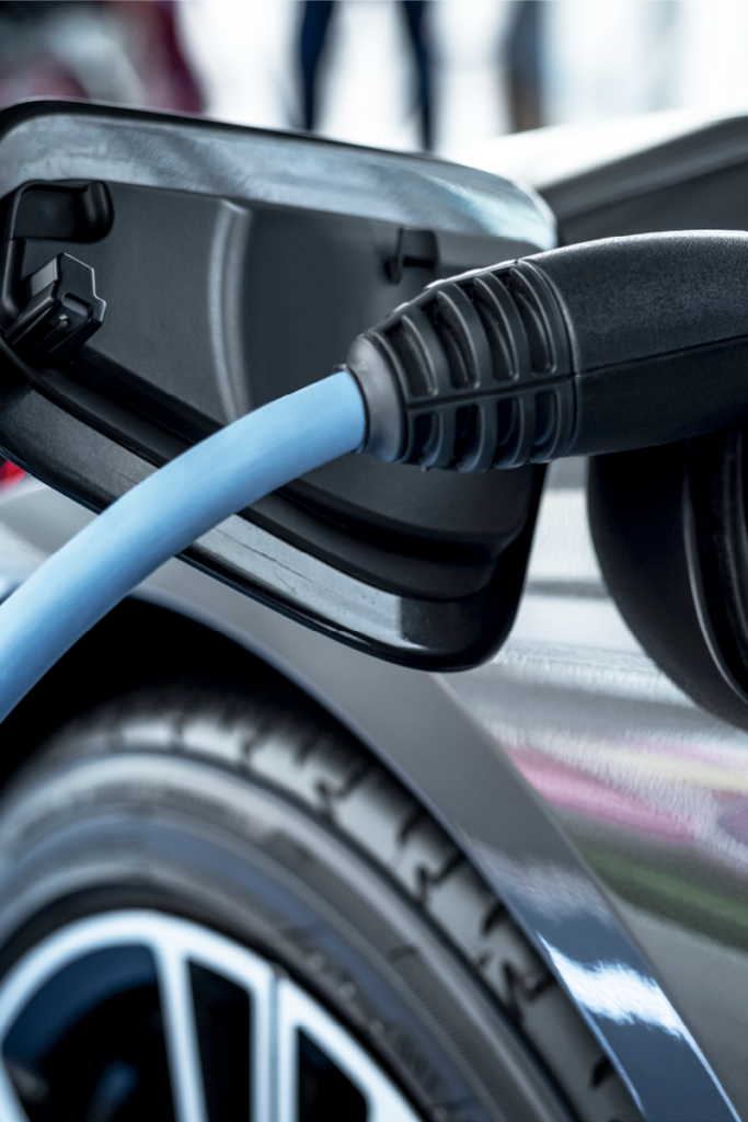 Electric car on charge
