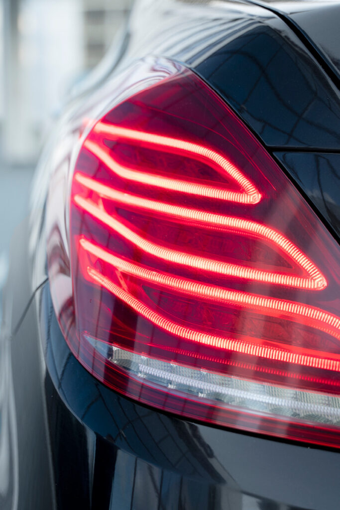 Close up of rear light on vehicle