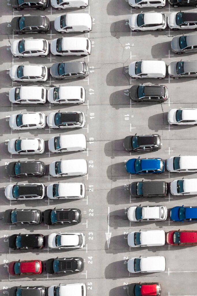 Multiple cars in car park
