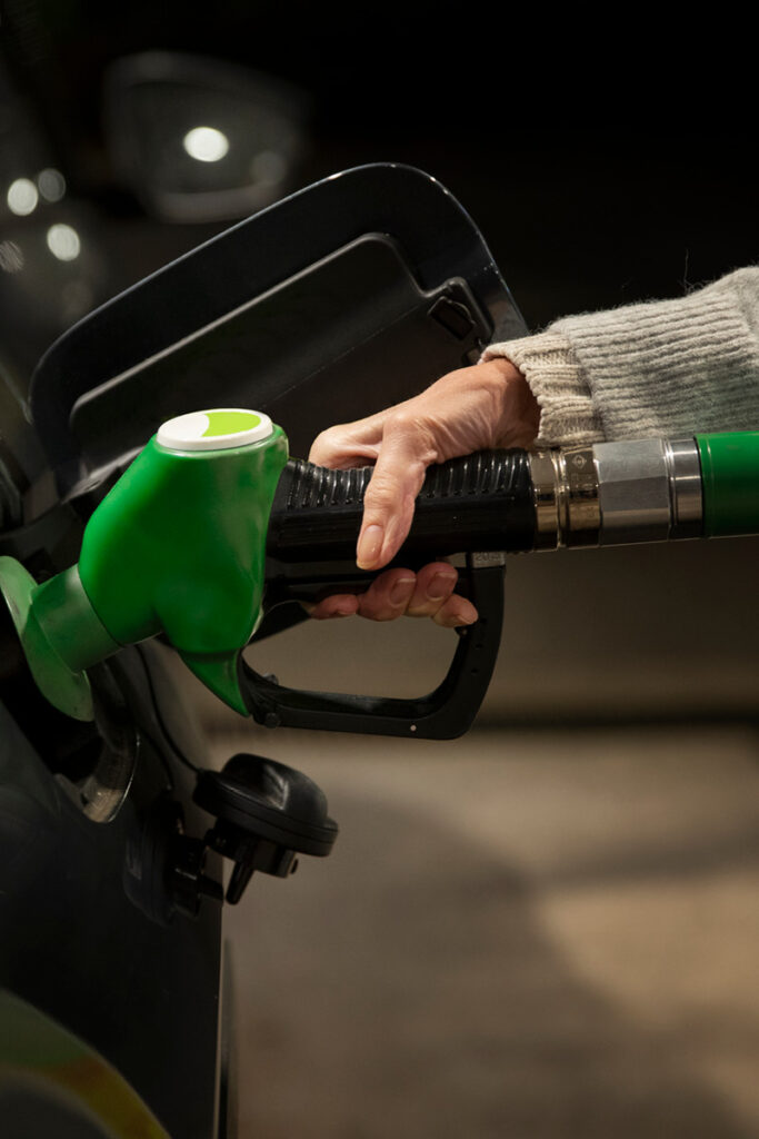 Filling up a car with petrol