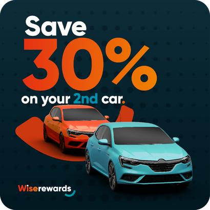 WiseRewards_Landing_Page_Blocks | Warrantywise Wise Rewards Save 30% on Your Second Car Banner
